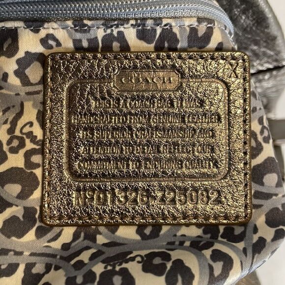 Coach Z Penelope Metallic Pebbled Leather Buckle Hobo Bag HTF - Picture 15 of 17